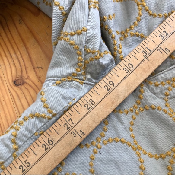 Chino by Anthropologie Tan Embroidered Pants 28 Relax Fit Cuffed - Picture 8 of 16